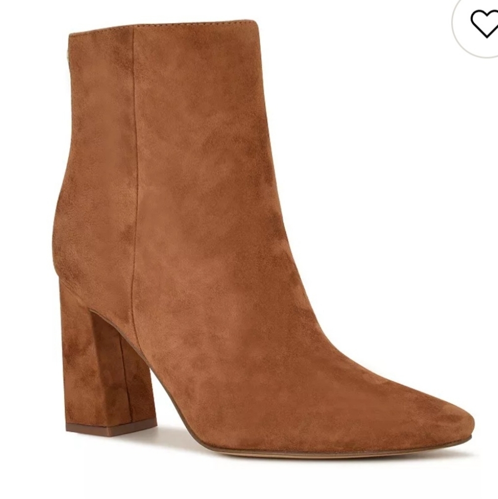 Nine West Tan Suede Ankle Boots Size 8.5